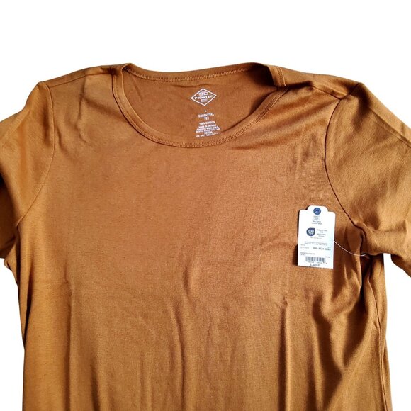 S/Johns Bay Essential Tee Brown Long Sleeve Design Crew Neckline SIZE L - Picture 4 of 7